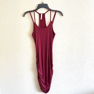 Ruched Sides Ribbed Dress